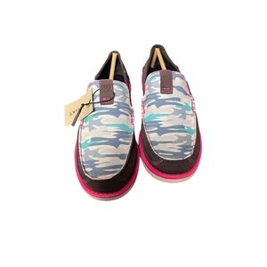 Ariat‎ Kids Cruiser Shoes Size 5 M Medium Sky Camo Print Aged Coffee Suede Pink